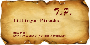 Tillinger Piroska névjegykártya