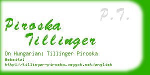 piroska tillinger business card